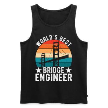 Ingénieur des ponts Construction de ponts - Débardeur bio Premium Homme - noir - Devant - AI Model Male 178 light (178cm)