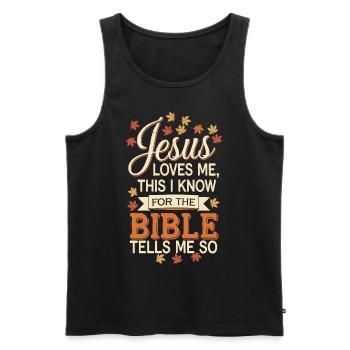 Jésus m’aime - Jésus m’aime - Débardeur bio Premium Homme - noir - Devant - Michal (187cm)