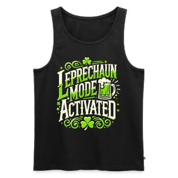 Leprechaun Mode Activates St. Patrick's Day - Men's Premium Organic Tank Top - black - Front - AI Model Male 178 light (178cm)