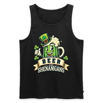 Bière et farces de la Saint-Patrick - Débardeur bio Premium Homme - noir - Devant - AI Model Male 178 light (178cm)