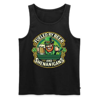 Saint-Patrick : Bière et farce - Débardeur bio Premium Homme - noir - Devant - AI Model Male 178 light (178cm)