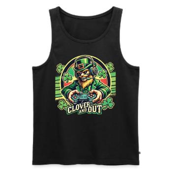 clover and out Gamer St. Patrick's Day Fun - Men's Premium Organic Tank Top - black - Front - Michal (187cm)