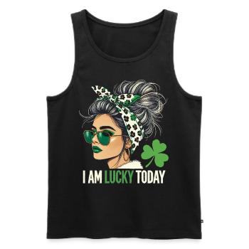 La Saint-Patrick J’ai de la chance aujourd’hui Design - Débardeur bio Premium Homme - noir - Devant - Michal (187cm)