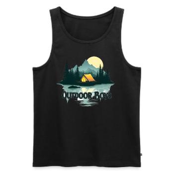 Nature Outdoor Boys, Scout, Boy Scout, Adventure - Men's Premium Organic Tank Top - black - Front - Michal (187cm)
