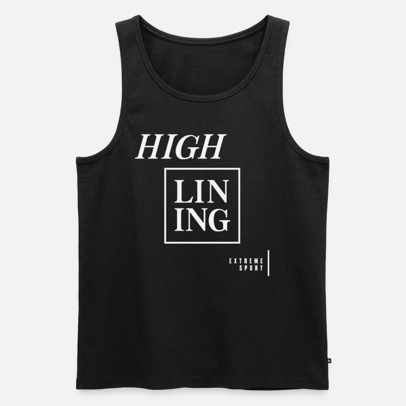 Extremsport Highlining - Männer Premium Bio Tank Top - Schwarz