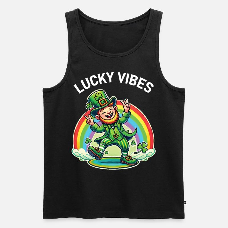 Joyeuses vibrations de la Saint-Patrick - Débardeur bio Premium Homme - noir