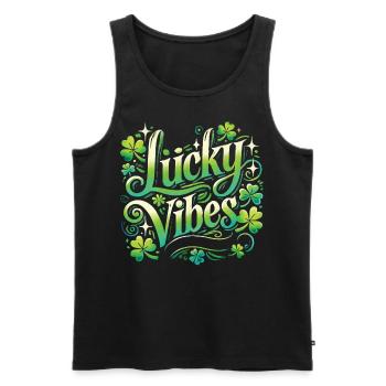 Saint-Patrick Lucky Vibes Design - Débardeur bio Premium Homme - noir - Devant - Michal (187cm)