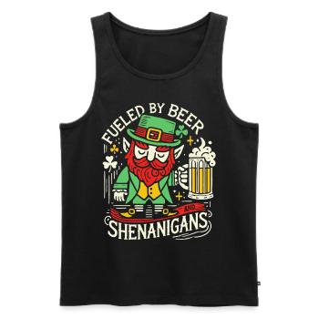 Saint-Patrick : Bière et manigances amusantes - Débardeur bio Premium Homme - noir - Devant - Michal (187cm)
