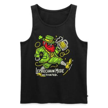 Leprechaun Mode Activates St. Patrick's Day Fun - Men's Premium Organic Tank Top - black - Front - Michal (187cm)