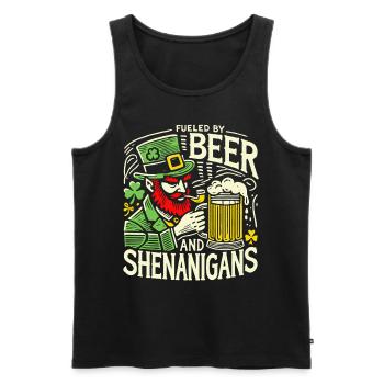 S’amuser à la Saint-Patrick avec de la bière et des manigances - Débardeur bio Premium Homme - noir - Devant - Michal (187cm)