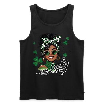 La Saint-Patrick ma fille, je suis heureuse aujourd’hui - Débardeur bio Premium Homme - noir - Devant - Michal (187cm)
