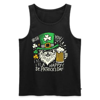 Bonne célébration de la Saint-Patrick avec les Irlandais - Débardeur bio Premium Homme - noir - Devant - Michal (187cm)