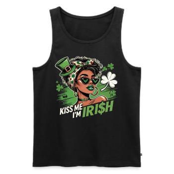 Saint-Patrick Embrasse-moi Je suis Design irlandais - Débardeur bio Premium Homme - noir - Devant - Michal (187cm)