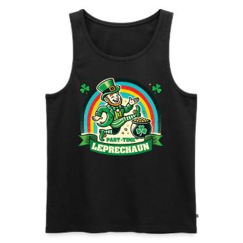 Leprechaun à temps partiel Saint-Patrick Arc-en-ciel - Débardeur bio Premium Homme - noir - Devant - Michal (187cm)