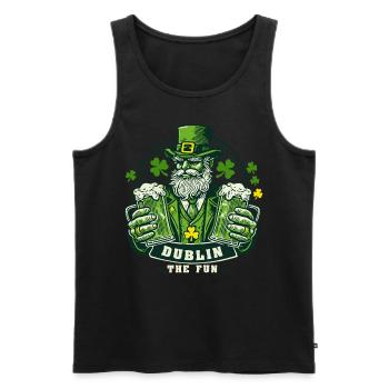 Dublin The Fun St. Patrick's Day Style - Men's Premium Organic Tank Top - black - Front - Michal (187cm)