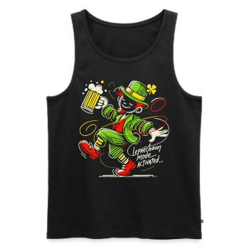 Leprechaun Mode Activates St. Patrick's Day - Men's Premium Organic Tank Top - black - Front - AI Model Male 178 light (178cm)