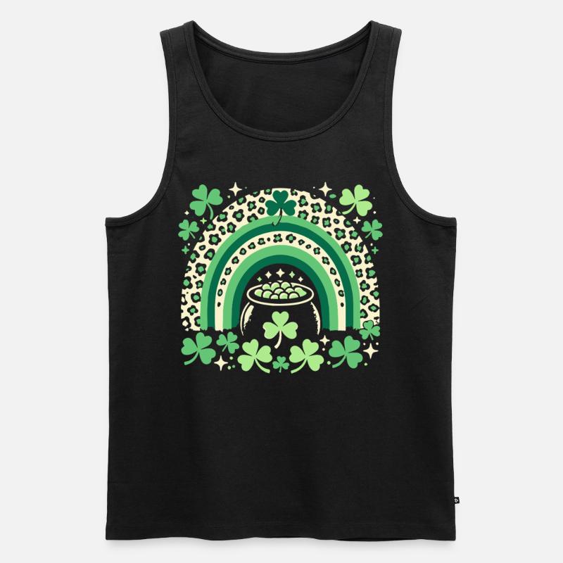Saint-Patrick arc-en-ciel trèfle chance - Débardeur bio Premium Homme - noir
