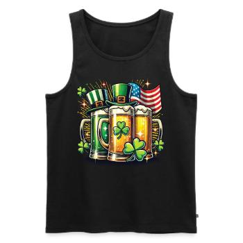 St. Patricks Tag Bierfreunde Kleeblatt - Männer Premium Bio Tank Top - Schwarz - Vorne - AI Model Male 178 light (178cm)