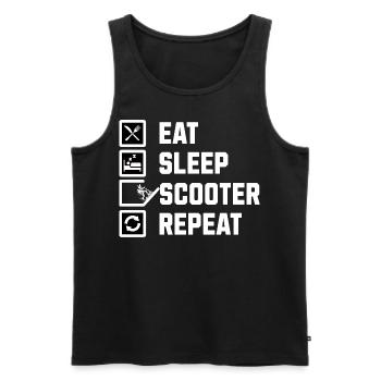 Scooter Design - Eat sleep scooter Repeat - Männer Premium Bio Tank Top - Schwarz - Vorne - AI Model Male 178 light (178cm)