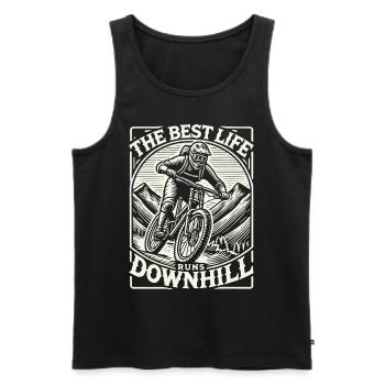 Bike Downhill Adventurer Retro Style - Men's Premium Organic Tank Top - black - Front - AI Model Male 178 light (178cm)