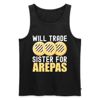 Venezuelan Arepas - Men's Premium Organic Tank Top - black - Front - AI Model Male 178 light (178cm)