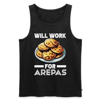 Venezolanische Arepas - Männer Premium Bio Tank Top - Schwarz - Vorne - AI Model Male 178 light (178cm)