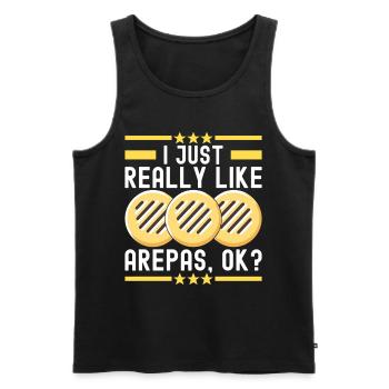 Venezolanische Arepas - Männer Premium Bio Tank Top - Schwarz - Vorne - AI Model Male 178 light (178cm)