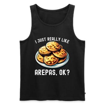 Arepas vénézuélienne - Débardeur bio Premium Homme - noir - Devant - Michal (187cm)