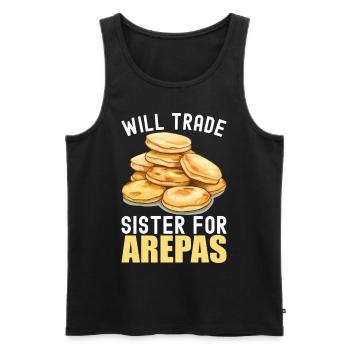 Venezuelan Arepas - Men's Premium Organic Tank Top - black - Front - AI Model Male 178 light (178cm)