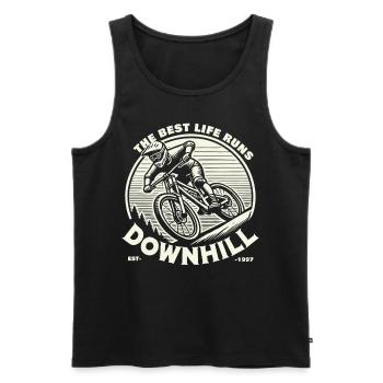 Bike: The Best Life Runs Downhill - Men's Premium Organic Tank Top - black - Front - Michal (187cm)