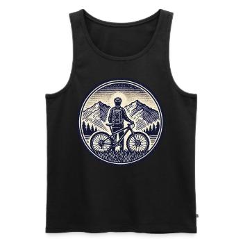 Mountain Bike Adventure Bike Mountains Retro - Men's Premium Organic Tank Top - black - Front - Michal (187cm)