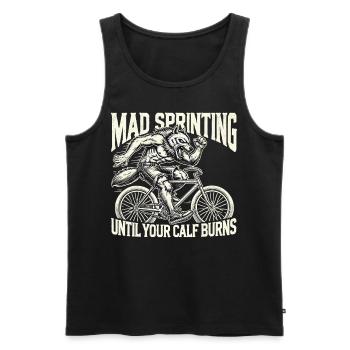 Bicycle Mad Sprinting To Sore Muscles - Men's Premium Organic Tank Top - black - Front - Michal (187cm)