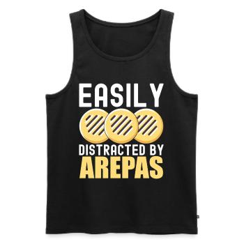 Venezolanische Arepas - Männer Premium Bio Tank Top - Schwarz - Vorne - AI Model Male 178 light (178cm)