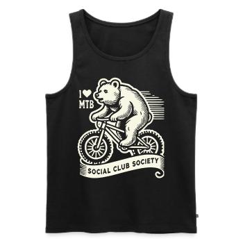 Bicycle Retro Style I Love MTB Bear - Men's Premium Organic Tank Top - black - Front - Michal (187cm)