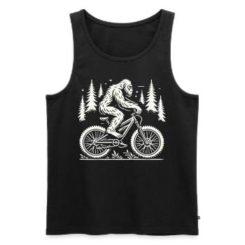 Bike Adventure Forest Cyclist Yeti - Men's Premium Organic Tank Top - black - Front - Michal (187cm)