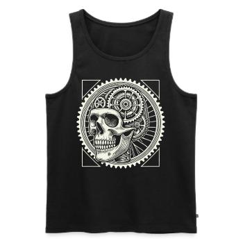 Amateurs de vélo Skull Gears - Débardeur bio Premium Homme - noir - Devant - AI Model Male 178 light (178cm)