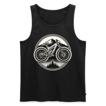 VTT Aventure Vélo Nature - Débardeur bio Premium Homme - noir - Devant - Michal (187cm)