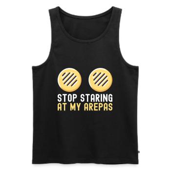 Arepas vénézuélienne - Débardeur bio Premium Homme - noir - Devant - Michal (187cm)