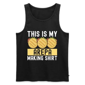 Venezuelan Arepas - Men's Premium Organic Tank Top - black - Front - AI Model Male 178 light (178cm)