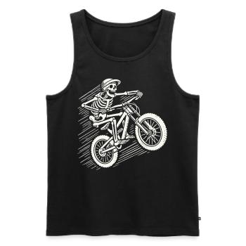 Skeleton Vélo Aventure VTT Rétro - Débardeur bio Premium Homme - noir - Devant - Michal (187cm)