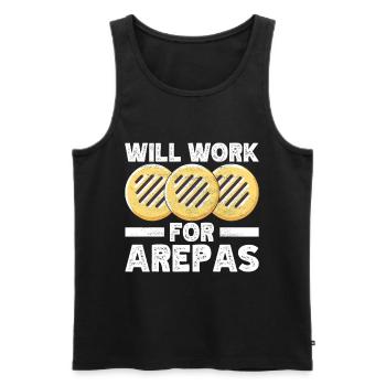Arepas vénézuélienne - Débardeur bio Premium Homme - noir - Devant - Michal (187cm)