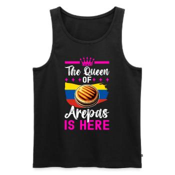 Arepas vénézuélienne - Débardeur bio Premium Homme - noir - Devant - Michal (187cm)