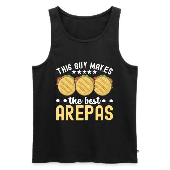 Arepas vénézuélienne - Débardeur bio Premium Homme - noir - Devant - Michal (187cm)