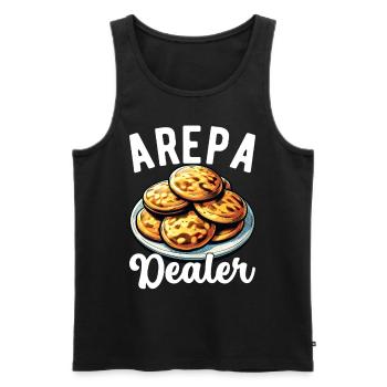 Arepas vénézuélienne - Débardeur bio Premium Homme - noir - Devant - Michal (187cm)