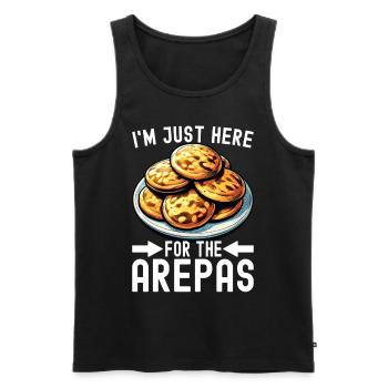 Arepas vénézuélienne - Débardeur bio Premium Homme - noir - Devant - Michal (187cm)