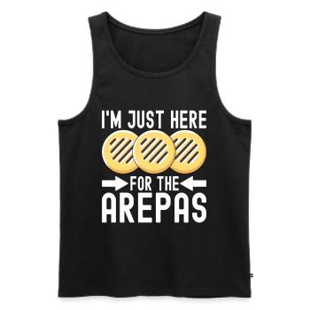 Arepas vénézuélienne - Débardeur bio Premium Homme - noir - Devant - Michal (187cm)