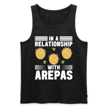 Venezuelan Arepas - Men's Premium Organic Tank Top - black - Front - AI Model Male 178 light (178cm)