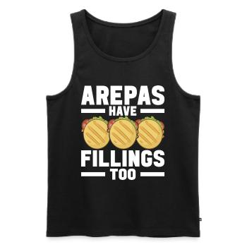 Venezolanische Arepas - Männer Premium Bio Tank Top - Schwarz - Vorne - AI Model Male 178 light (178cm)