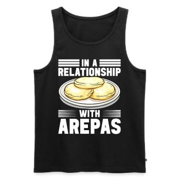 Arepas vénézuélienne - Débardeur bio Premium Homme - noir - Devant - Michal (187cm)