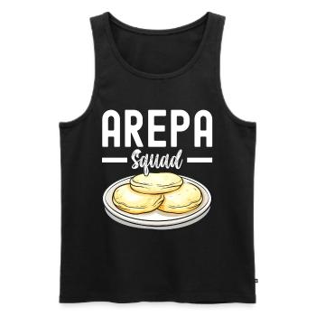 Venezuelan Arepas - Men's Premium Organic Tank Top - black - Front - AI Model Male 178 light (178cm)